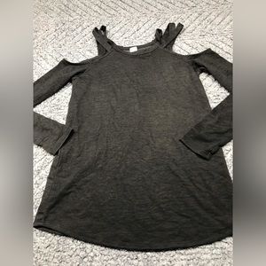 7th Ray boutique crisscross cold shoulder top